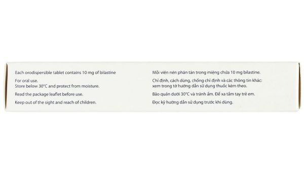 Bilaxten 10mg điều trị viêm mũi dị ứng, mày đay (1 vỉ x 10 viên)