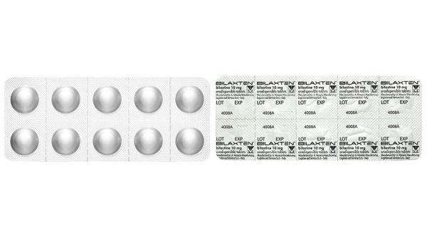 Bilaxten 10mg điều trị viêm mũi dị ứng, mày đay (1 vỉ x 10 viên)