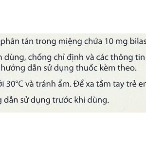 Bilaxten 10mg điều trị viêm mũi dị ứng, mày đay (1 vỉ x 10 viên)
