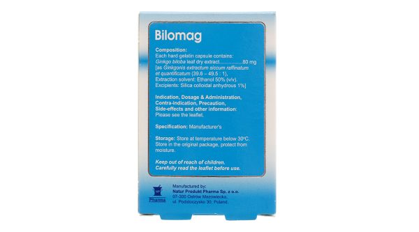 Bilomag 80mg trị rối loạn tuần hoàn máu não và ngoại biên (6 vỉ x 10 viên)