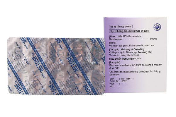 Binex Metone 500mg trị viêm xương khớp (10 vỉ x 10 viên)