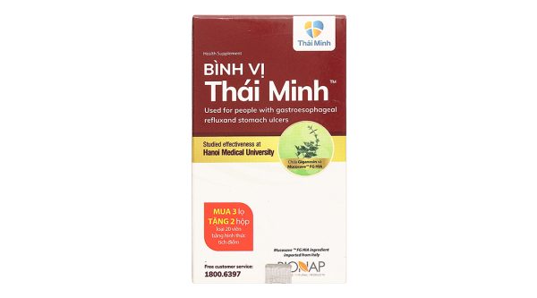 Bình Vị Thái Minh hỗ trợ giảm viêm loét dạ dày lọ 80 viên