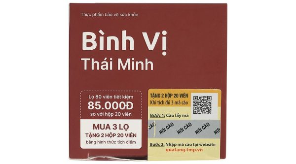 Bình Vị Thái Minh hỗ trợ giảm viêm loét dạ dày lọ 80 viên