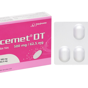 Biocemet DT 500mg/62,5mg trị nhiễm khuẩn do vi khuẩn nhạy cảm (2 vỉ x 7 viên)