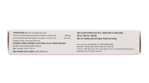 Biocemet DT 500mg/62,5mg trị nhiễm khuẩn do vi khuẩn nhạy cảm (2 vỉ x 7 viên)