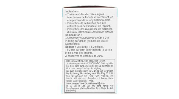 Bioflora 200mg trị và ngừa tiêu chảy lọ 10 viên