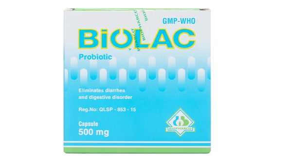 Biolac 500mg bổ sung vi sinh, trị tiêu chảy và táo bón (10 vỉ x 10 viên)