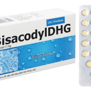 BisacodylDHG 5mg trị táo bón, làm sạch ruột trước và sau phẫu thuật (4 vỉ x 25 viên)