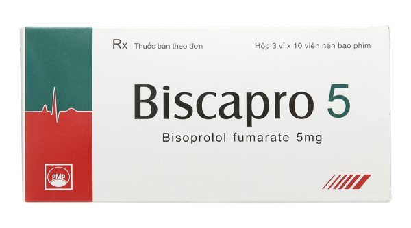 Biscapro 5 trị tăng huyết áp, đau thắt ngực (3 vỉ x 10 viên)