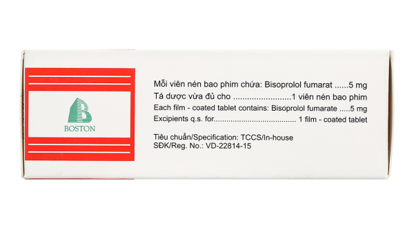 Bisoboston 5 trị tăng huyết áp, đau thắt ngực (5 vỉ x 10 viên)