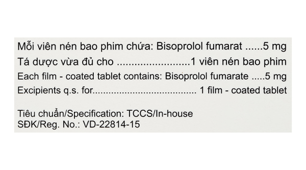 Bisoboston 5 trị tăng huyết áp, đau thắt ngực (5 vỉ x 10 viên)