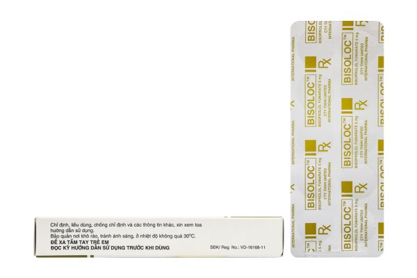 Bisoloc 5mg trị tăng huyết áp, suy tim (3 vỉ x 10 viên)