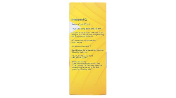 Siro Bisolvon Kids 4mg/5ml làm loãng đờm trong các bệnh phế quản chai 60ml