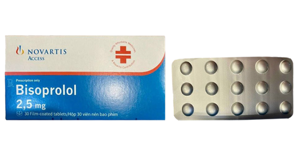 Bisoprolol Novartis 2.5mg trị tăng huyết áp, đau thắt ngực (2 vỉ x 15 viên)