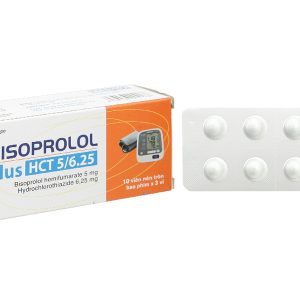 Bisoprolol Plus HCT 5/6.25 trị tăng huyết áp (3 vỉ x 10 viên)