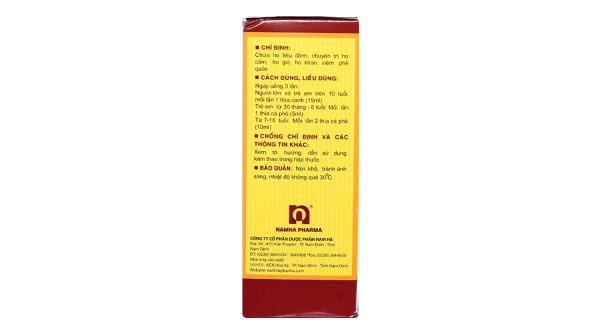 Siro Bổ Phế Nam Hà Chỉ Khái Lộ trị ho cảm, viêm phế quản chai 125ml