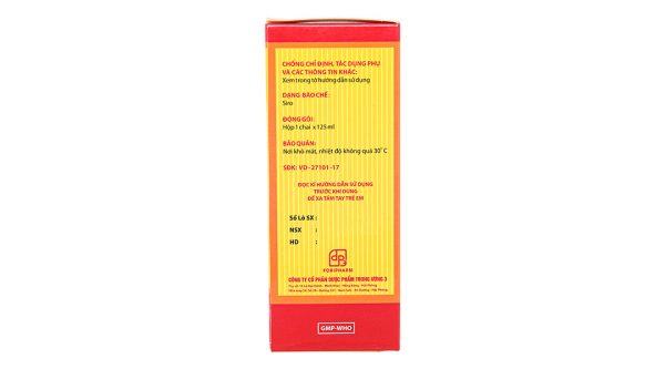 Siro Bổ Phế TW3 Chỉ Khái Lộ trị ho, tiêu đờm chai 125ml