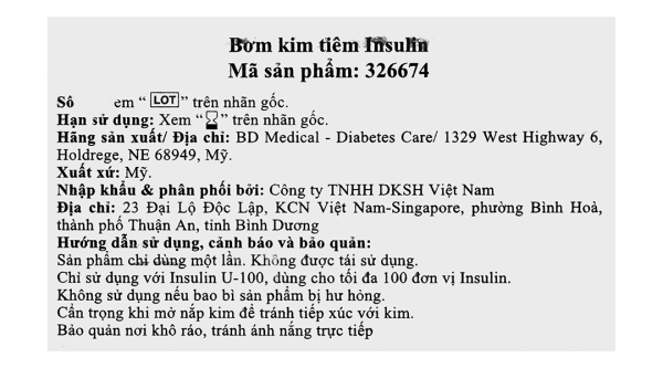 Bơm kim tiêm Insulin BD Ultra-Fine 31G x 6mm (1ml/100U) hộp 100 cái