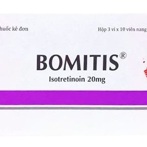 Bomitis 20mg điều trị mụn trứng cá dạng nặng (3 vỉ x 10 viên)