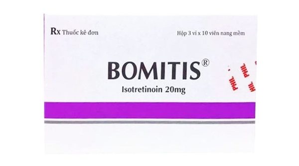 Bomitis 20mg điều trị mụn trứng cá dạng nặng (3 vỉ x 10 viên)