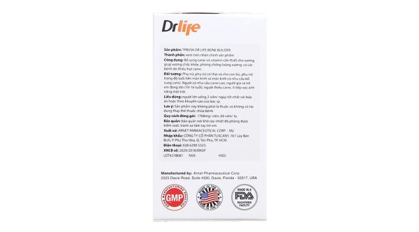 Drlife Bone Builder bổ sung canxi, ngừa loãng xương lọ 60 viên
