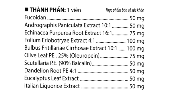 Boni Detox giúp giải độc phổi, long đờm, giảm ho hộp 30 viên