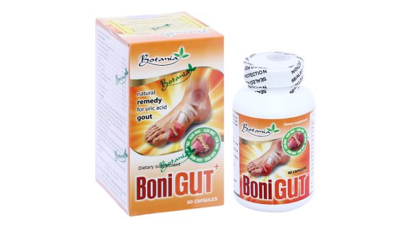 Boni Gut+ giúp đào thải acid uric, hỗ trợ giảm bệnh gút chai 60 viên
