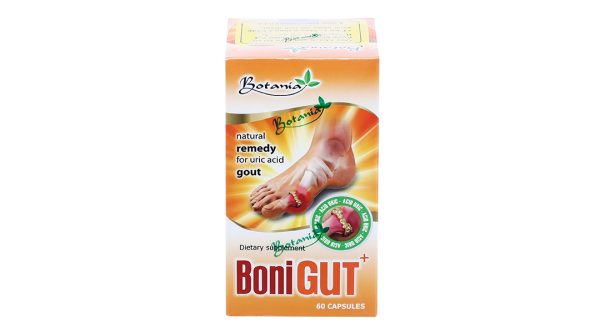 Boni Gut+ giúp đào thải acid uric, hỗ trợ giảm bệnh gút chai 60 viên