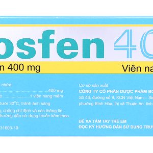 Bosfen 400 giảm đau, hạ sốt, kháng viêm 400mg (5 vỉ x 10 viên)