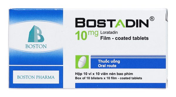 Bostadin 10mg trị viêm mũi dị ứng, mày đay (10 vỉ x 10 viên)
