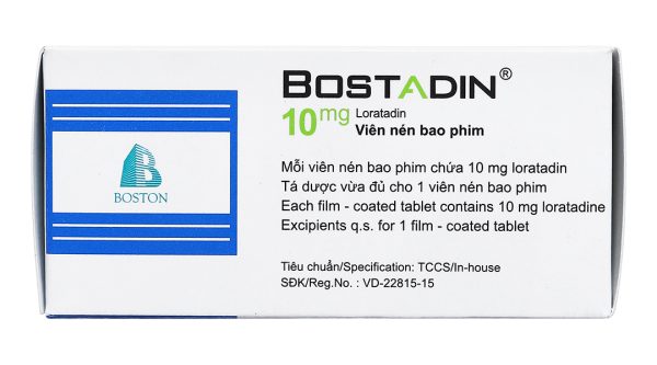 Bostadin 10mg trị viêm mũi dị ứng, mày đay (10 vỉ x 10 viên)