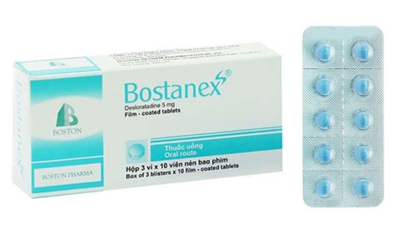 Bostanex 5mg trị viêm mũi dị ứng, mề đay (3 vỉ x 10 viên)