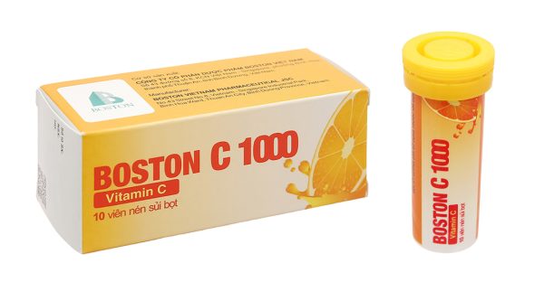 Viên nén sủi bọt Boston C 1000 trị tình trạng mệt mỏi tuýp 10 viên