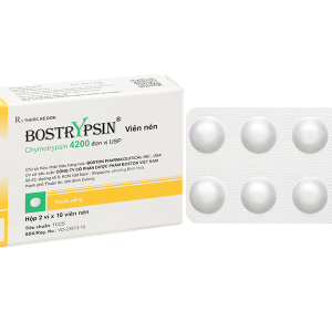 Bostrypsin 4200 USP trị phù nề sau chấn thương, phẫu thuật (2 vỉ x 10 viên)