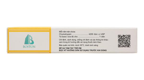 Bostrypsin 4200 USP trị phù nề sau chấn thương, phẫu thuật (2 vỉ x 10 viên)