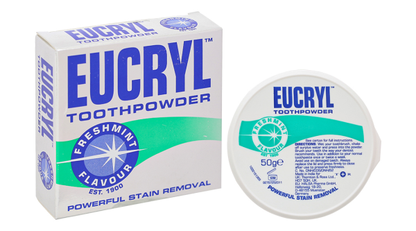 Bột đánh trắng răng Eucryl Toothpowder giúp răng sáng bóng, chắc khỏe hộp 50g