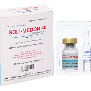 Bột đông khô pha tiêm Soli-Medon 40 chống viêm, giảm miễn dịch (1 lọ bột  + 1 ống 1ml)