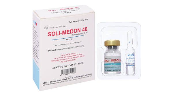 Bột đông khô pha tiêm Soli-Medon 40 chống viêm, giảm miễn dịch (1 lọ bột + 1 ống 1ml)