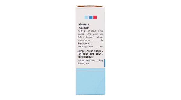 Bột đông khô pha tiêm Soli-Medon 40 chống viêm, giảm miễn dịch (1 lọ bột + 1 ống 1ml)