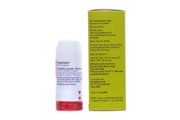 Bột hít phân liều Symbicort Turbuhaler 160/4.5mcg/liều trị hen suyễn lọ 120 liều