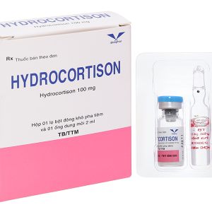 Bột khô pha tiêm Hydrocortison Bidiphar 100mg chống viêm, dị ứng (1 lọ bột + 1 ống 2ml)