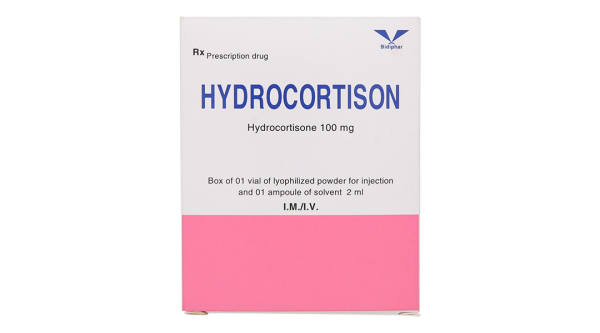 Bột khô pha tiêm Hydrocortison Bidiphar 100mg chống viêm, dị ứng (1 lọ bột + 1 ống 2ml)