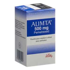 Bột pha tiêm Alimta 500mg điều trị u trung biểu mô màng phổi ác tính lọ 500mg