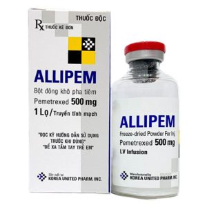 Bột pha tiêm Allipem 500mg điều trị ung thư phổi không tế bào nhỏ hộp 1 lọ 500mg