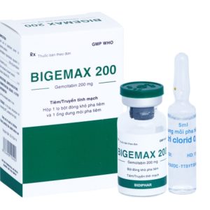 Bột pha tiêm Bigemax 200 điều trị ung thư phổi (1 lọ bột + 1 ống 5ml)