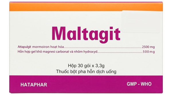 Bột pha hỗn dịch uống Maltagit điều trị triệu chứng đau thực quản - dạ dày (30 gói x 3.3g)