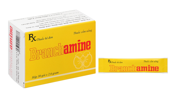 Thuốc cốm Branchamine cung cấp các acid amin trong suy thận mạn tính (30 gói x 2,6g)
