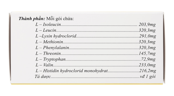 Thuốc cốm Branchamine cung cấp các acid amin trong suy thận mạn tính (30 gói x 2,6g)
