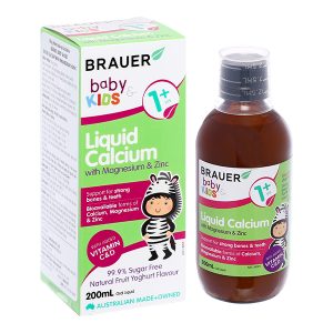Siro Brauer Liquid Calcium with Magnesium & Zinc hỗ trợ xương và răng chai 200ml