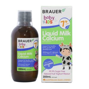 Siro Brauer Liquid Milk Calcium hỗ trợ phát triển xương cho bé chai 200ml